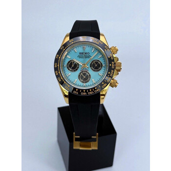 Custom Seiko Mod • Turquoise Gold Daytona (Quartz Chronograph) • 39.5mm